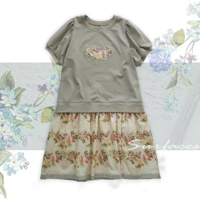 Surface Spell Blooming Roses Over A Porch Short Sleeve One Piece(Pre-Order)